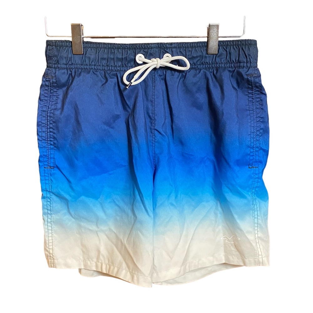 Hollister Men's Blue & White Ombre Swim‎ Trunks Shorts Size XS